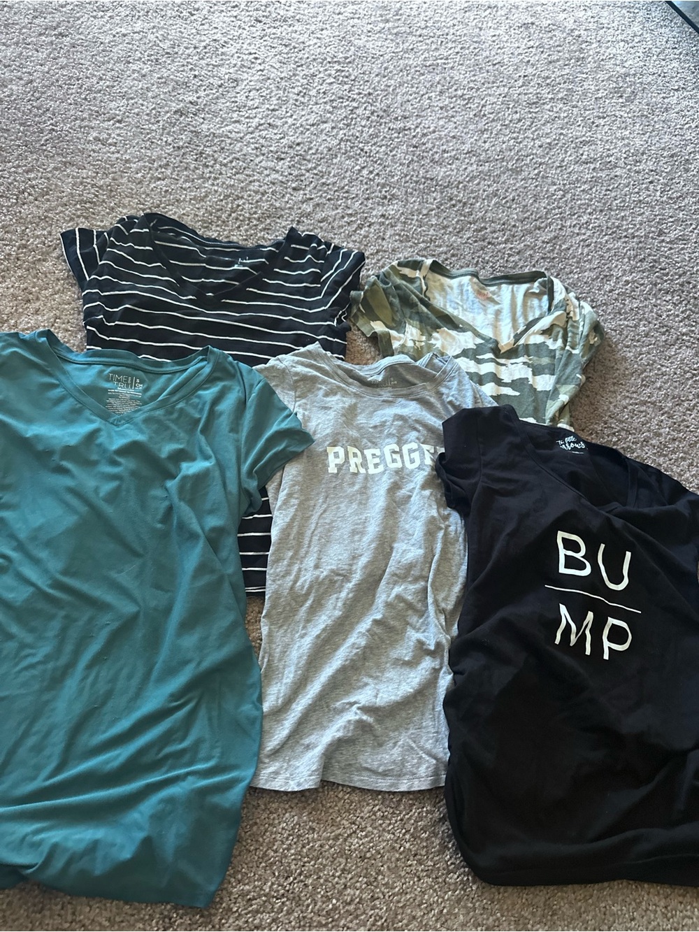 Maternity Graphic & Basic Tees - Black, Gray, Teal, Camo, Navy Stripe